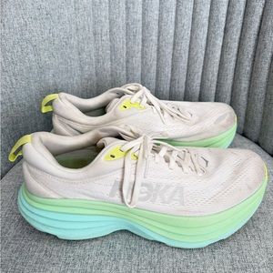 HOKA One One Womens Bondi 8 “Blanc De Blanc Sunlit Ocean”